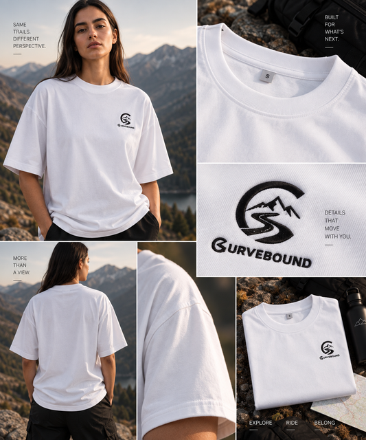 Curvebound Women’s Essential Oversized Tee – 180 GSM mit Sticklogo