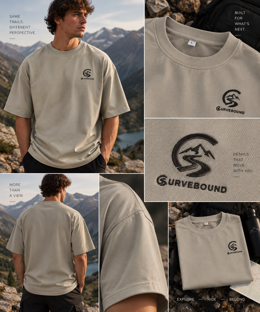 Curvebound Heavy Oversized Tee – 300 GSM mit Sticklogo