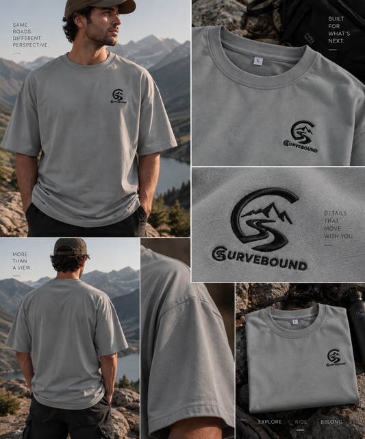 Curvebound Essential Oversized Tee – 240 GSM mit Sticklogo