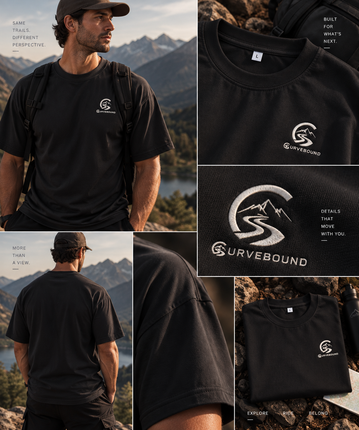 Curvebound Essential Oversized Tee – 240 GSM mit Sticklogo