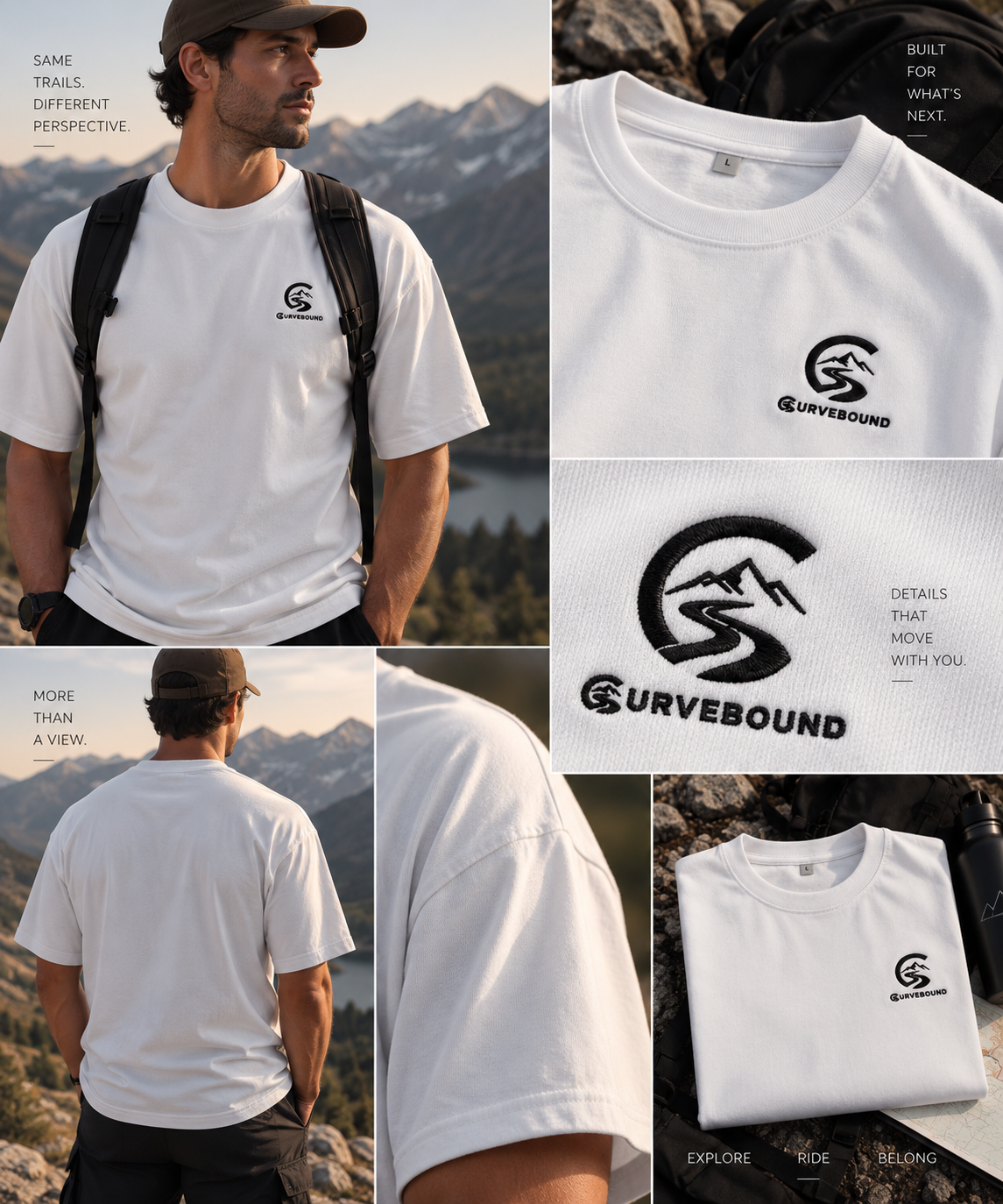Curvebound Essential Oversized Tee – 240 GSM mit Sticklogo