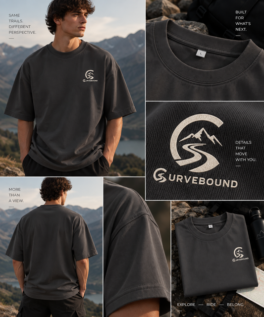 Curvebound Heavy Oversized Tee – 300 GSM mit Sticklogo