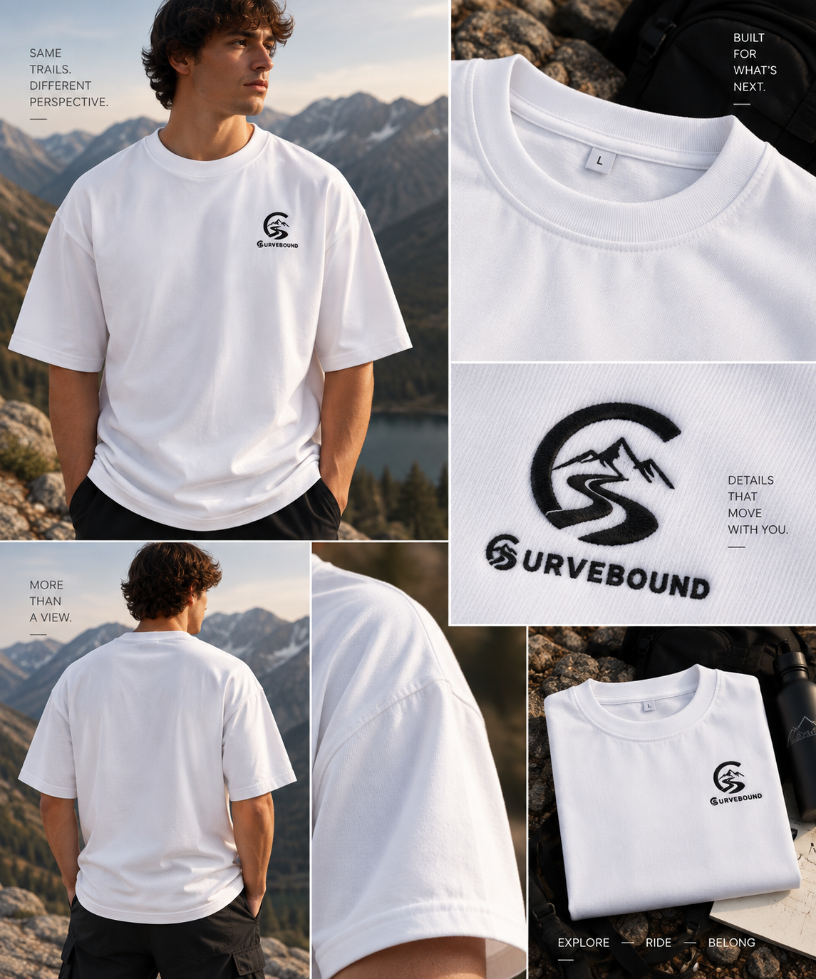 Curvebound Heavy Oversized Tee – 300 GSM mit Sticklogo