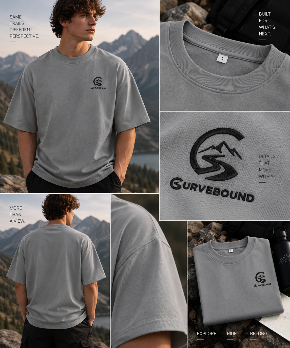 Curvebound Heavy Oversized Tee – 300 GSM mit Sticklogo