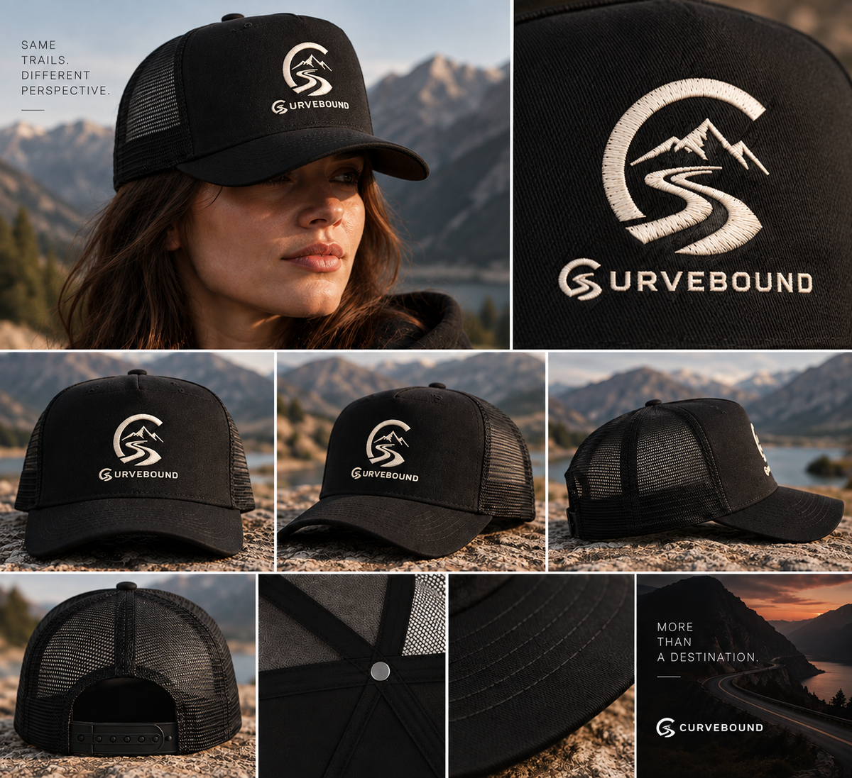 Curvebound Trucker Cap – 5-Panel Cap mit gesticktem Logo