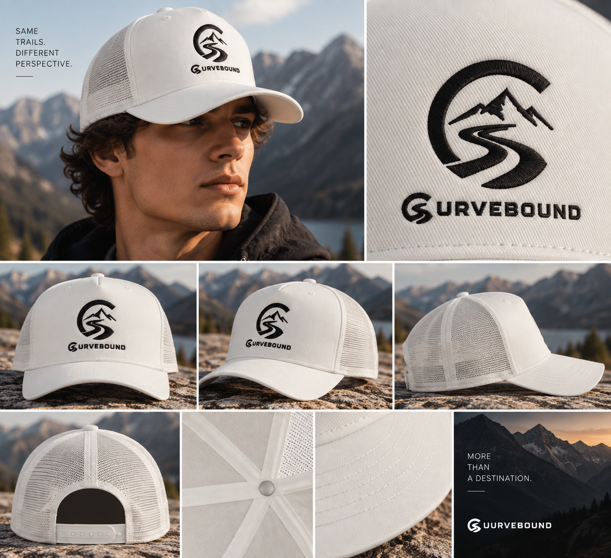Curvebound Trucker Cap – 5-Panel Cap mit gesticktem Logo