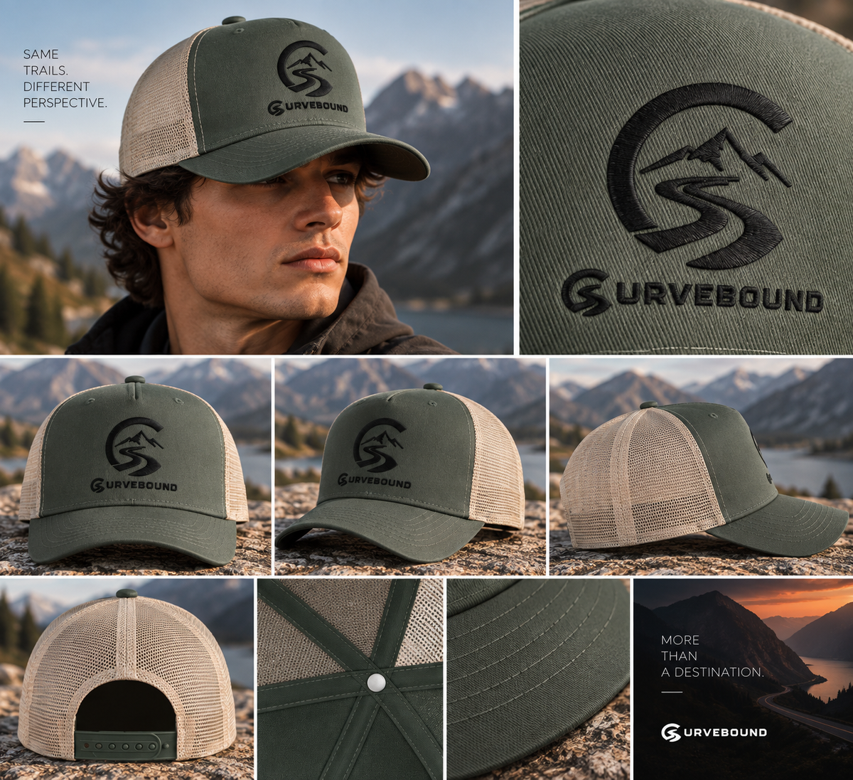 Curvebound Trucker Cap – 5-Panel Cap mit gesticktem Logo