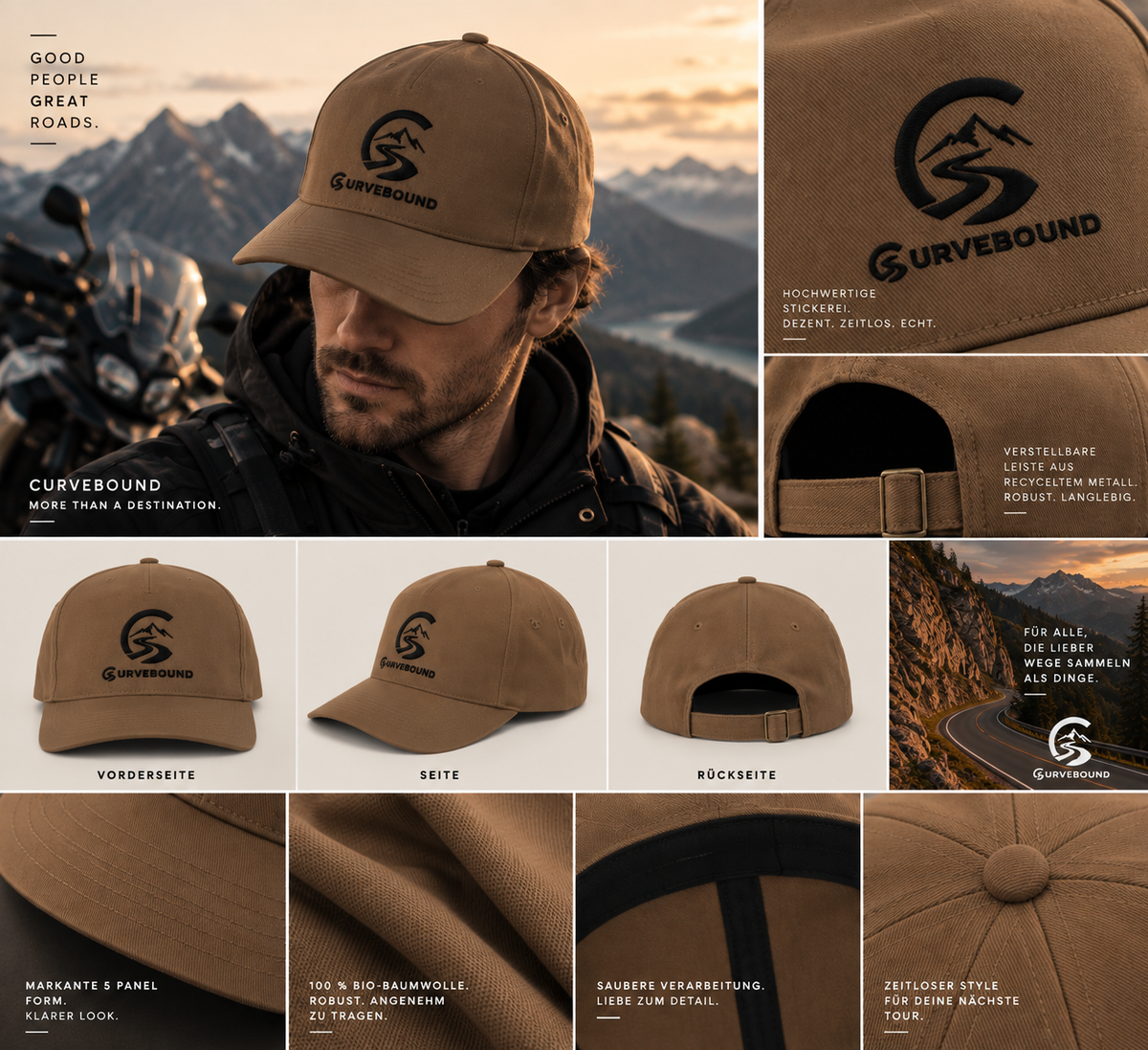 CURVEBOUND Roadline 5-Panel Cap