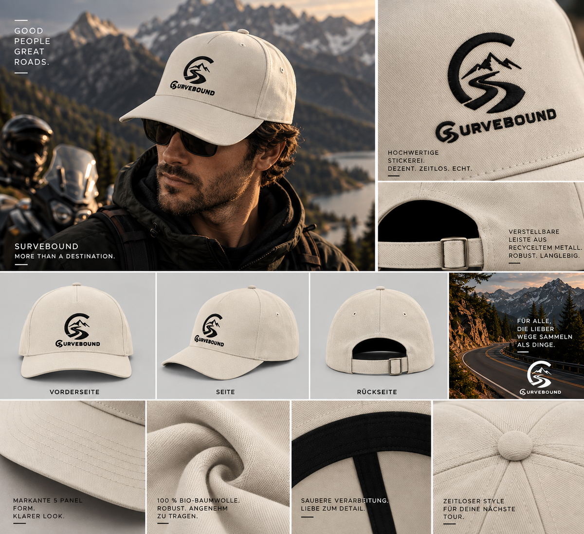 CURVEBOUND Roadline 5-Panel Cap