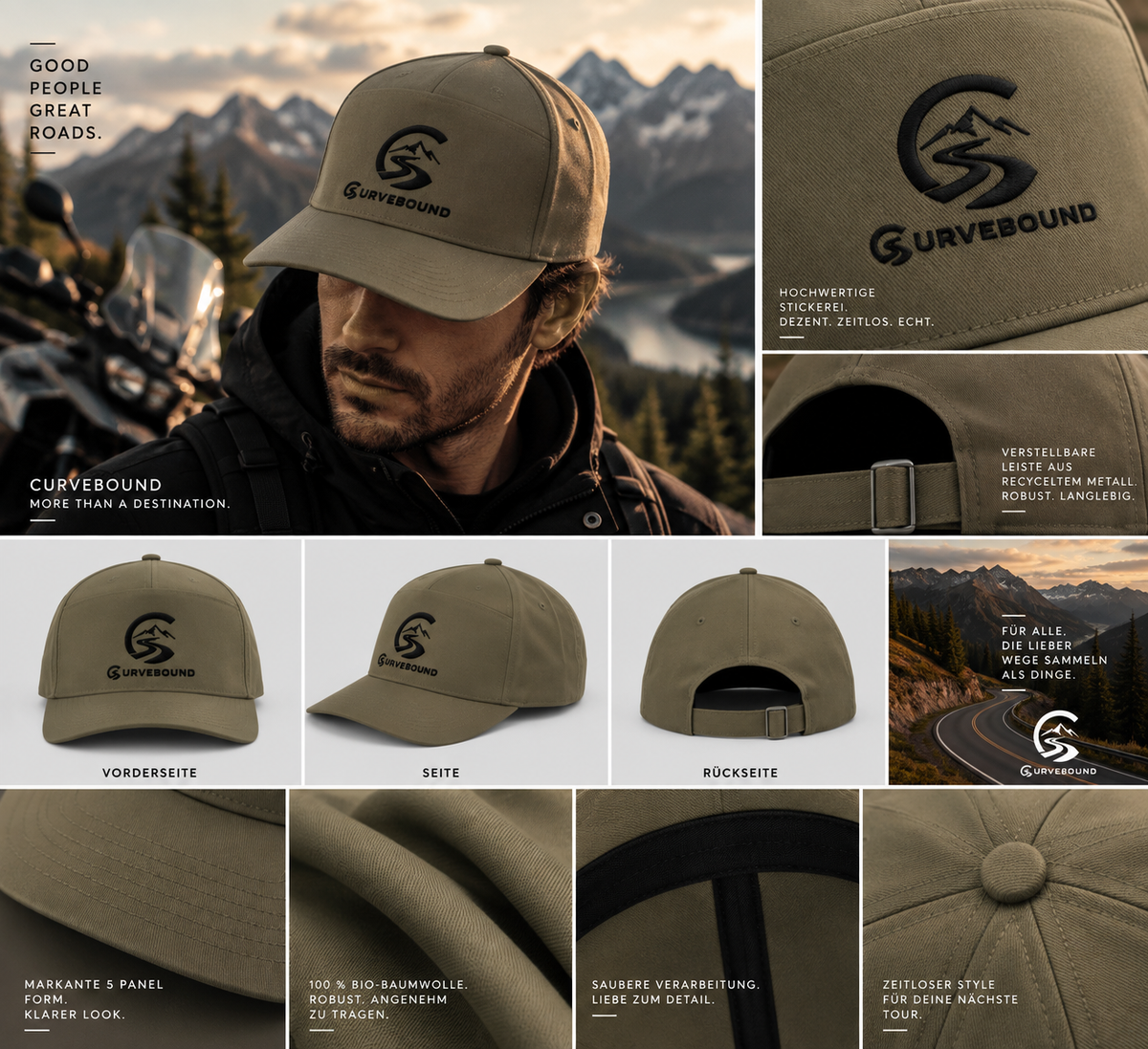 CURVEBOUND Roadline 5-Panel Cap