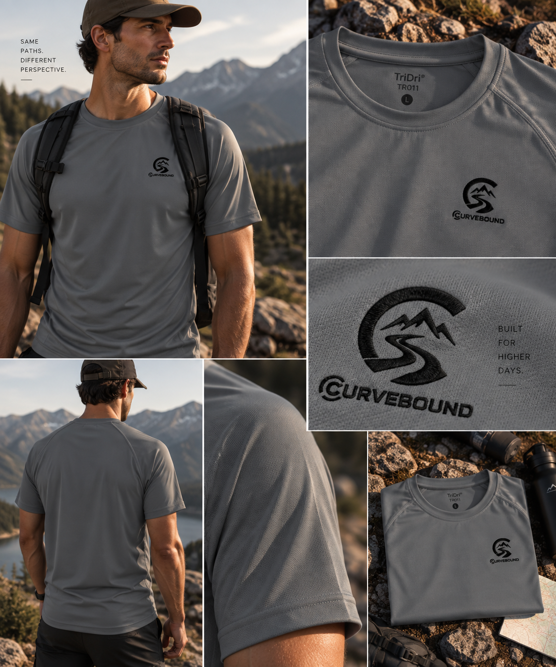Curvebound Tech Shirt – Performance Sportshirt mit Sticklogo